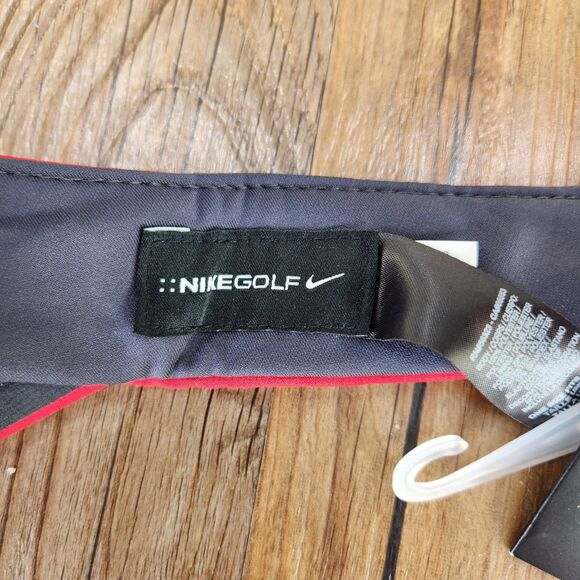 Nike Golf Dri-Fit Adult Strapback Visor Red White Swoosh Tennis Sports Athletic - Picture 10 of 14
